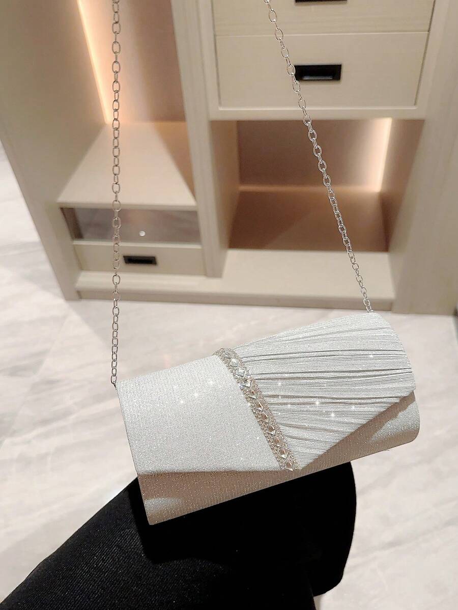 Mini Bag Evening Clutch - Women Mini Sparkling Pleated Evening Clutch