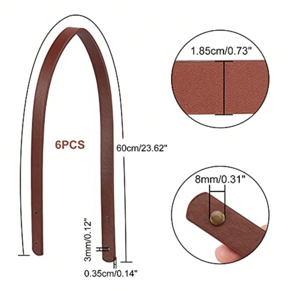 6pcs 3 Pairs PU Leather Bag Ha - Belt Bag Leather Wide recension och pris