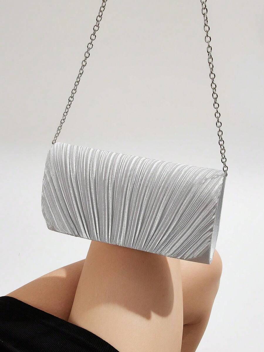 Womens Pleated Satin Mini Flap - Mini Bag Evening Clutch recension och pris