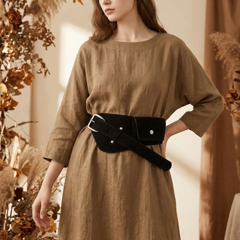 Vintage PU Pin Buckle Waistban - Belt Bag Leather Wide recension och pris