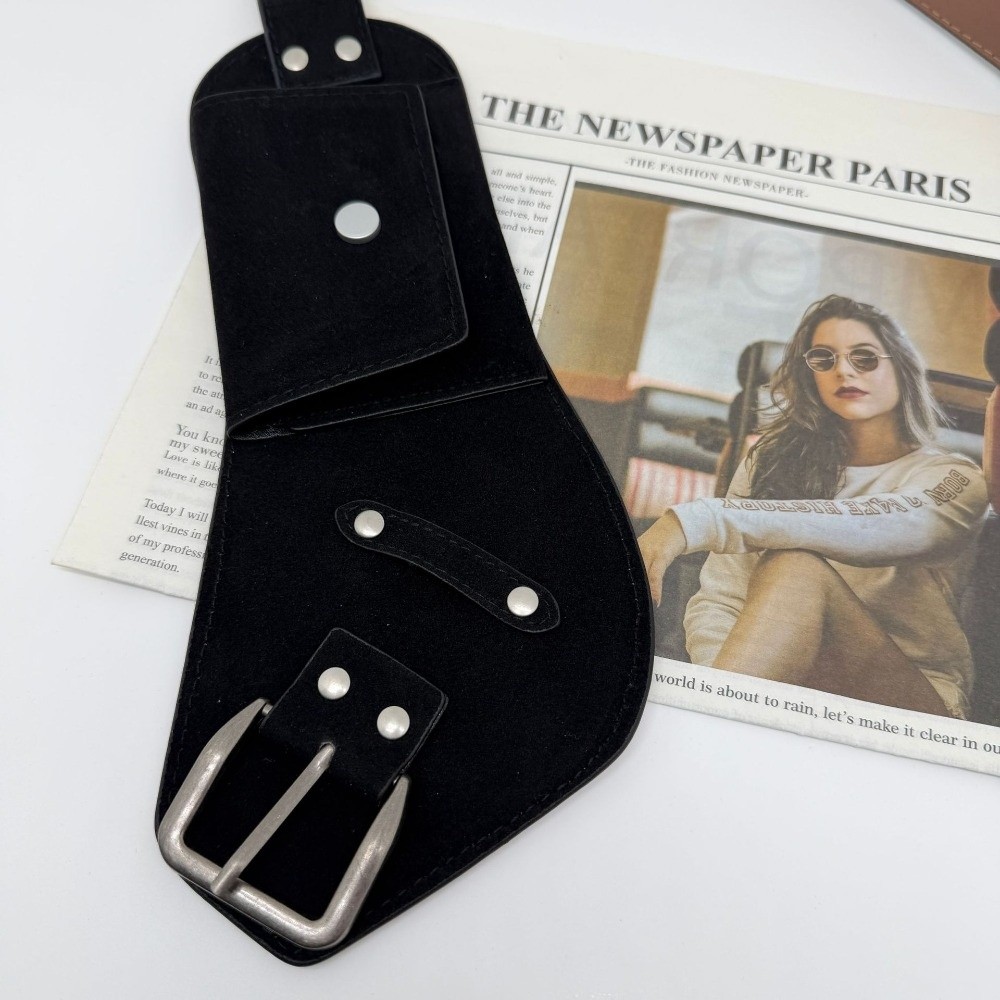 Vintage PU Pin Buckle Waistban - Belt Bag Leather Wide recension och pris
