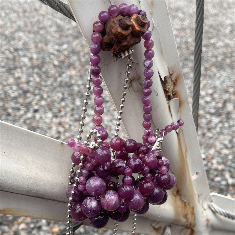 Girls Mini Purple Beaded  Clut - Mini Bag Evening Clutch recension och pris