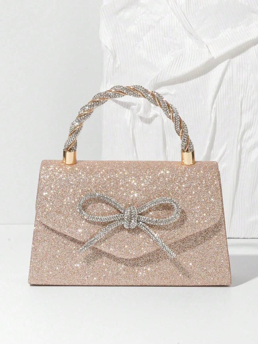 Glitter Rhinestone Bow Clutch  - Mini Bag Evening Clutch recension och pris