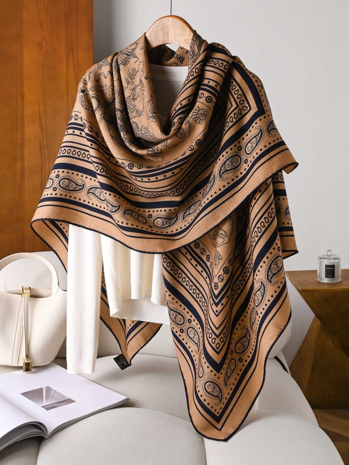New Silk Wool Scarf Designer L - Luxury Bags Hong Kong recension och pris