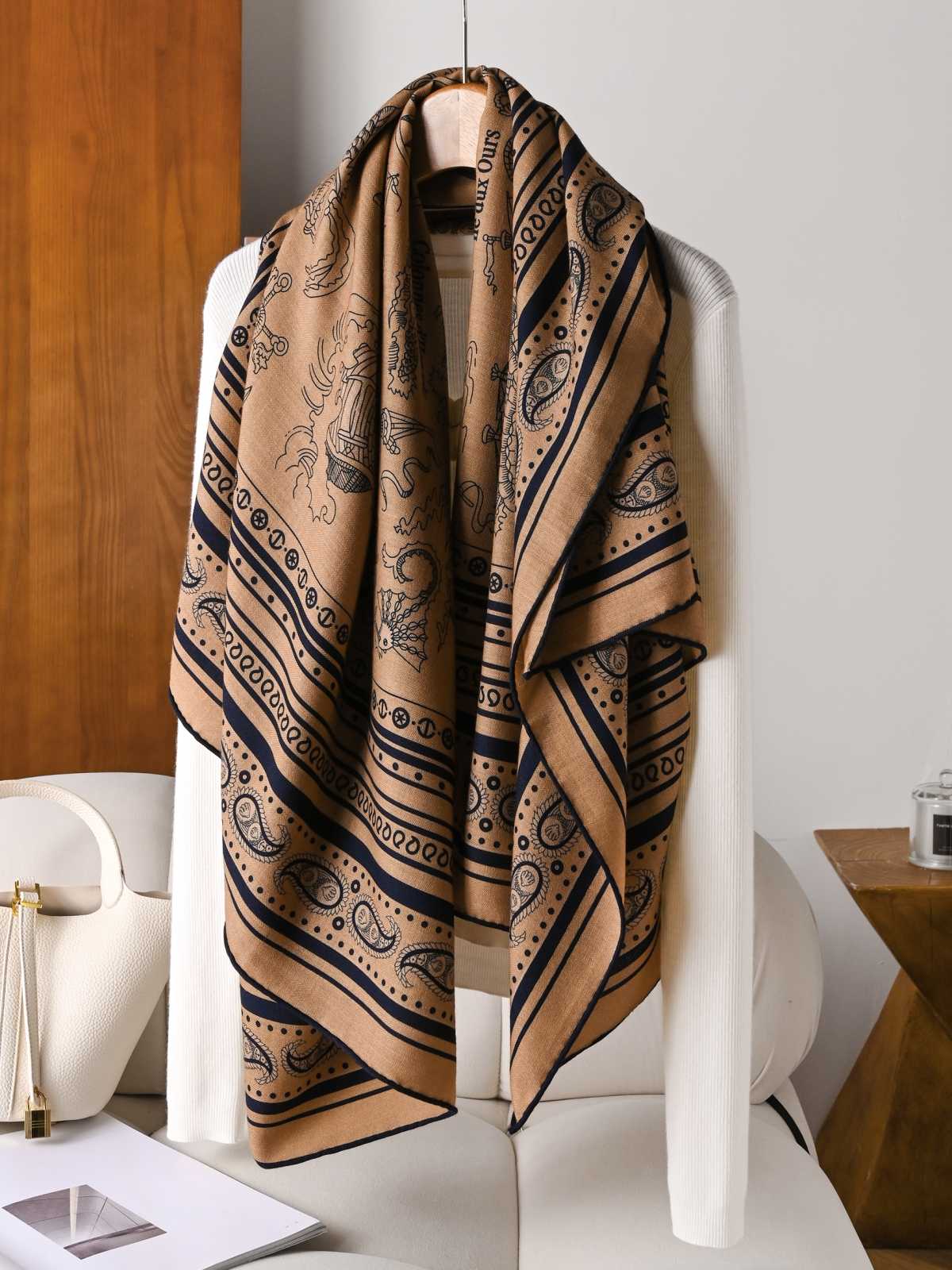 New Silk Wool Scarf Designer L - Luxury Bags Hong Kong recension och pris