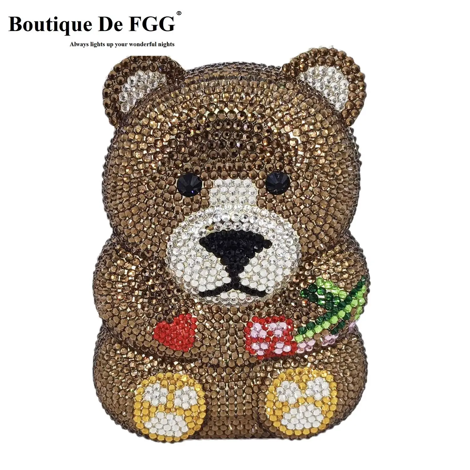 Boutique De FGG Brown Crystal  - Mini Bag Evening Clutch recension och pris