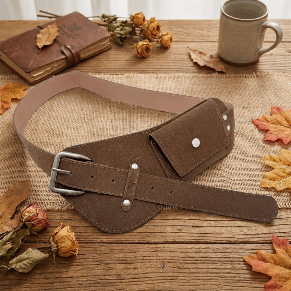 Vintage PU Pin Buckle Waistban - Belt Bag Leather Wide recension och pris